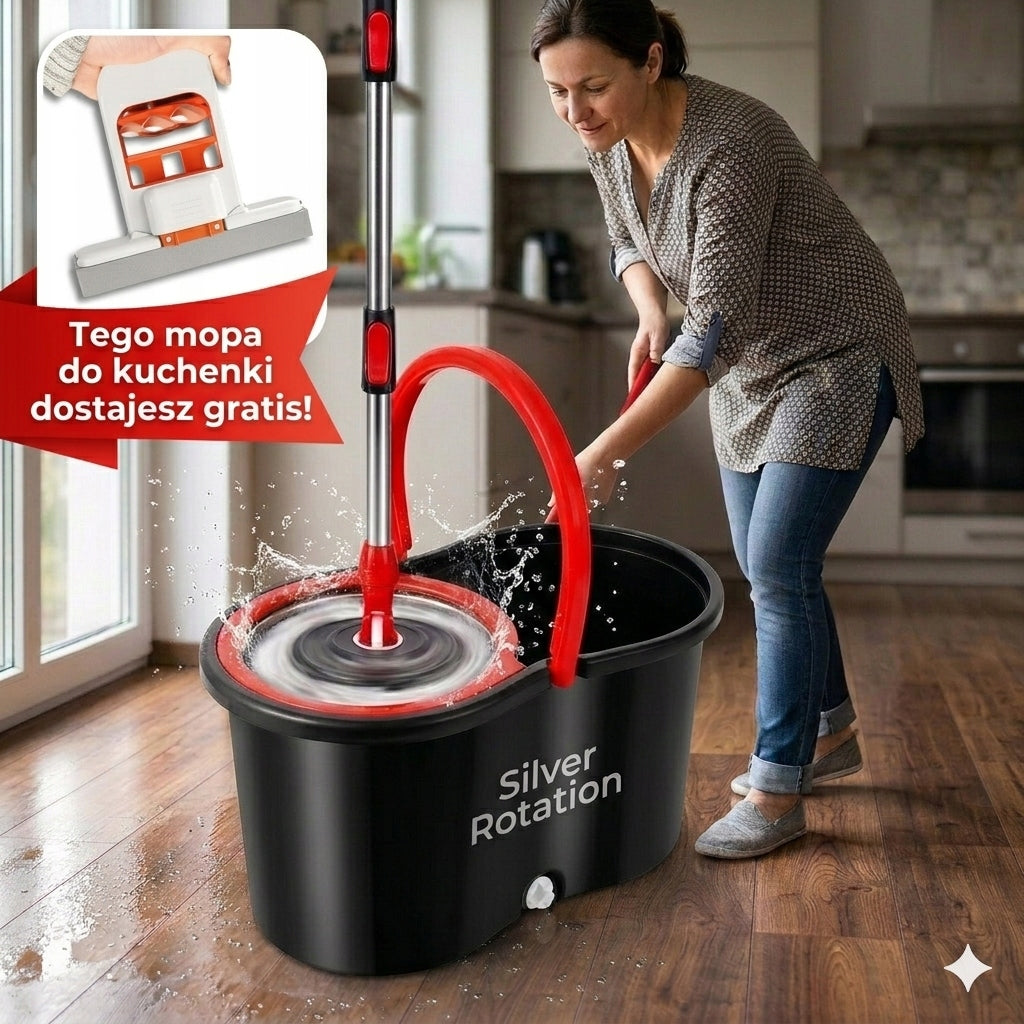 Floor mop with 14L bucket and telescopic stick+Mini mop with squeezer