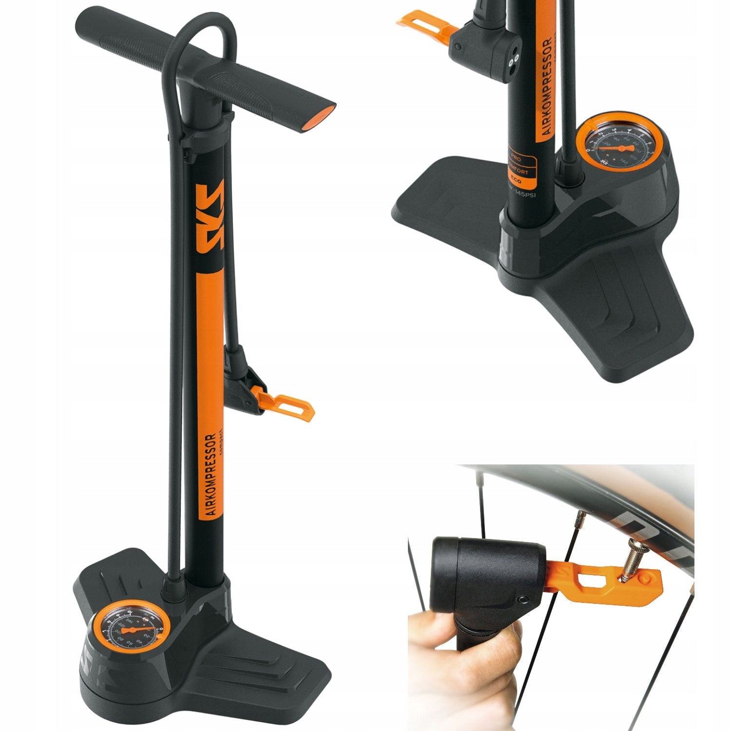 Floor pump SKS Airkompressor Compact 10.0 10 bar 144 psi