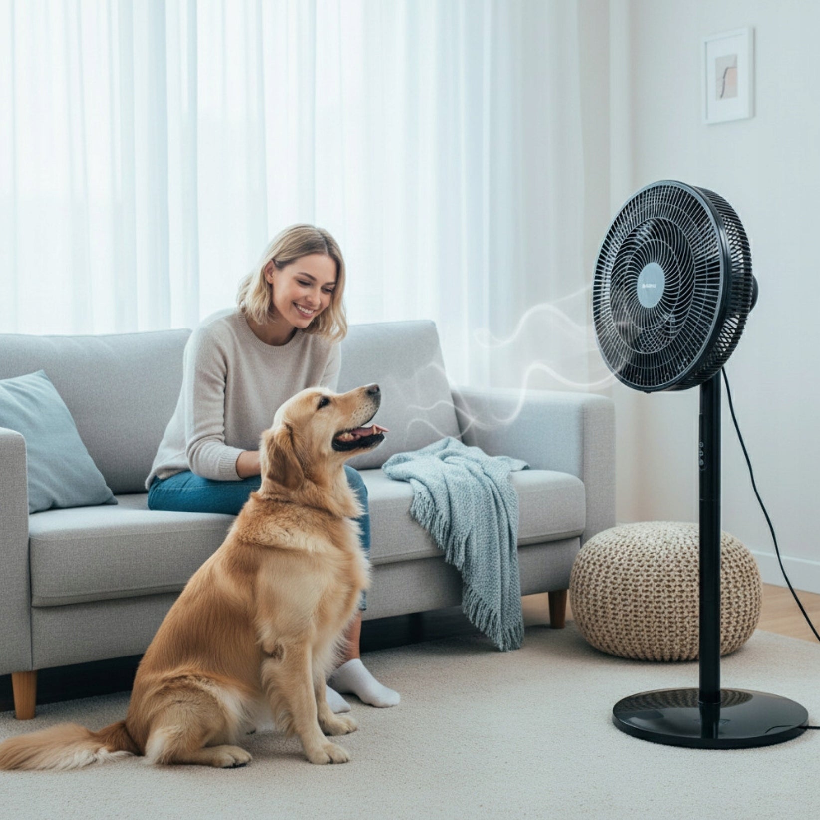 Floor standing fan KLAUSBERG KB9041 with remote control 40 cm LED 50W Timer Fan type floor