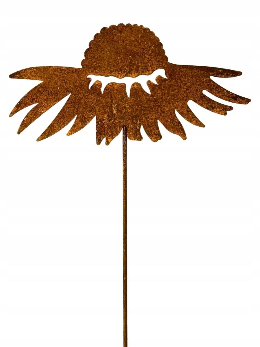Flower Echinacea 57 cm on rod | metal decoration for garden | rust