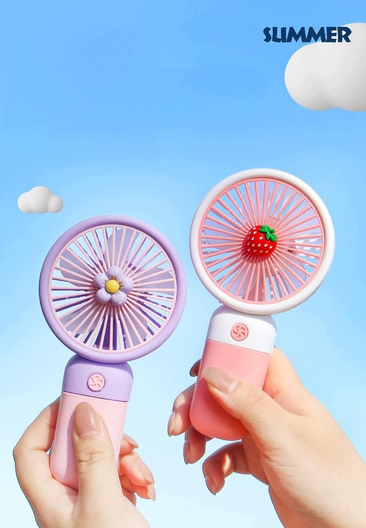 Flower Handheld Fan Mini Fan 400 mAh For kids Pink Manufacturer code FAN02