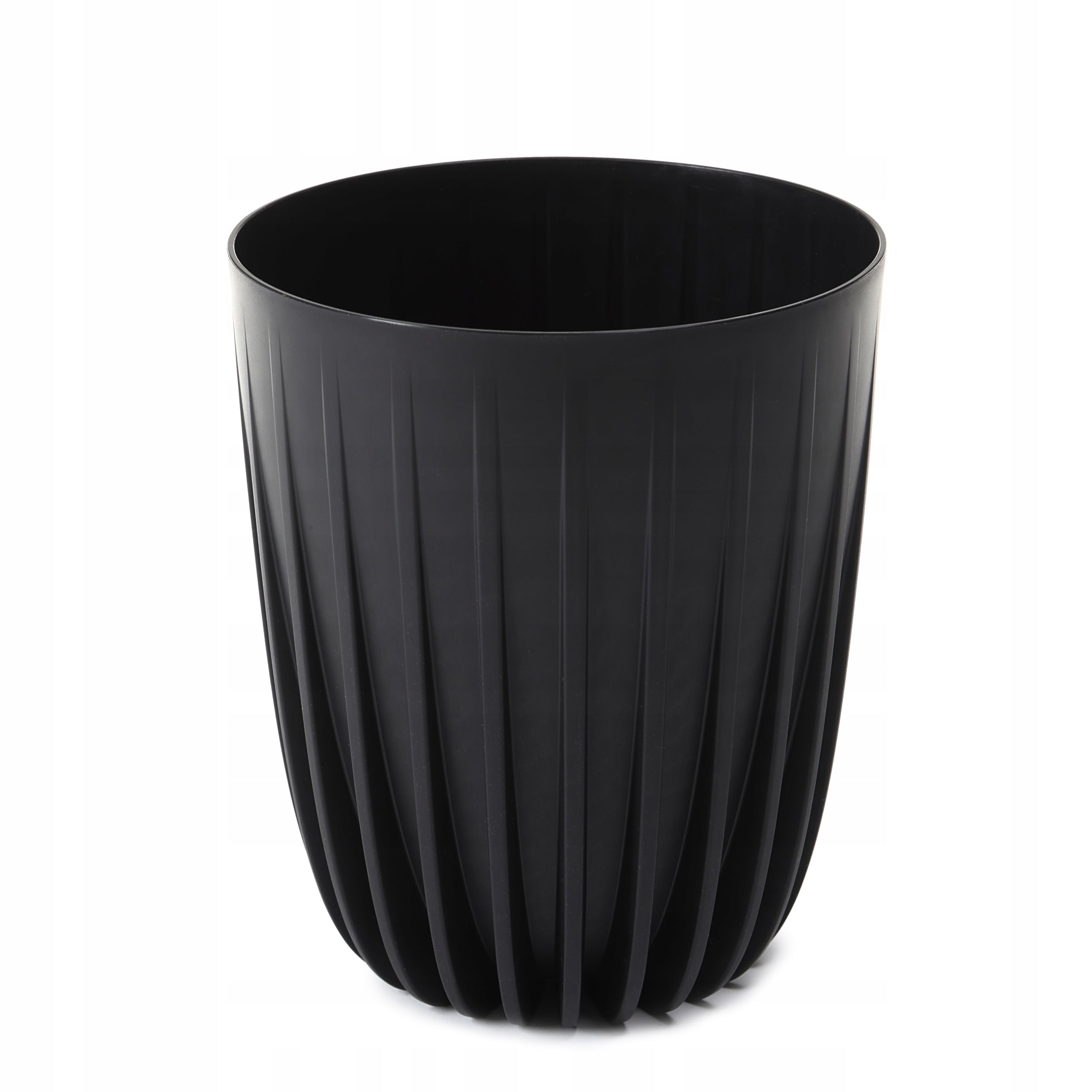 Flower Pot Planter Cover MIRA RECYCLING 25cm Black RIBBED WITH CARTRIDGE Packaging status original