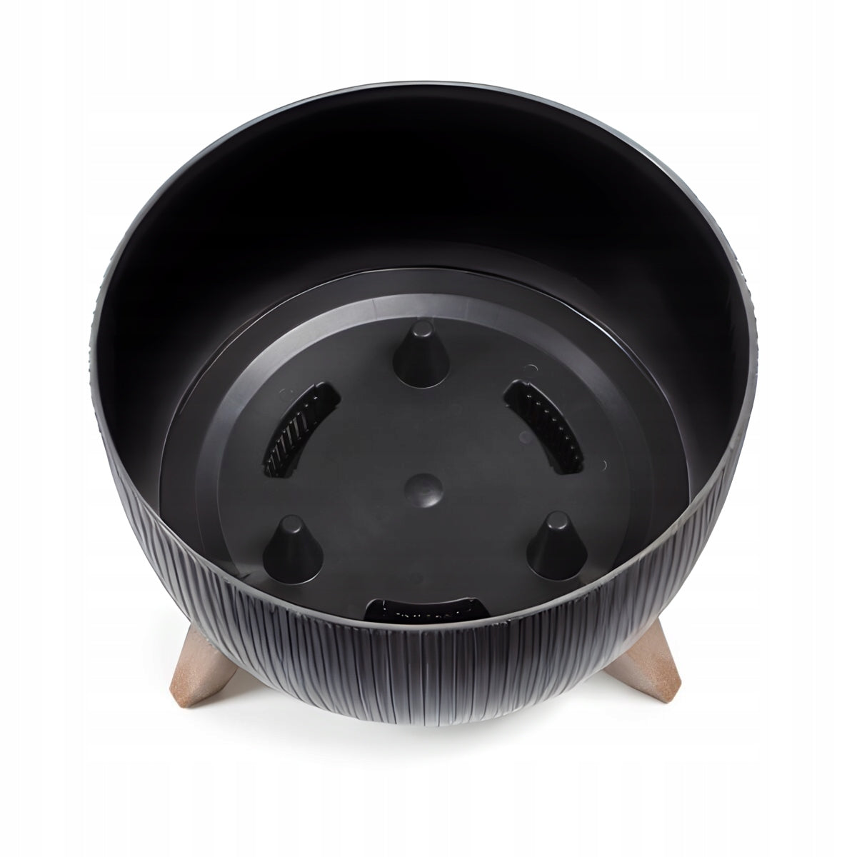 Flower pot Planter BOWL ROMA JUMPER RECYCLING 24 Black RIBBED on legs EAN (GTIN) 5900119049561