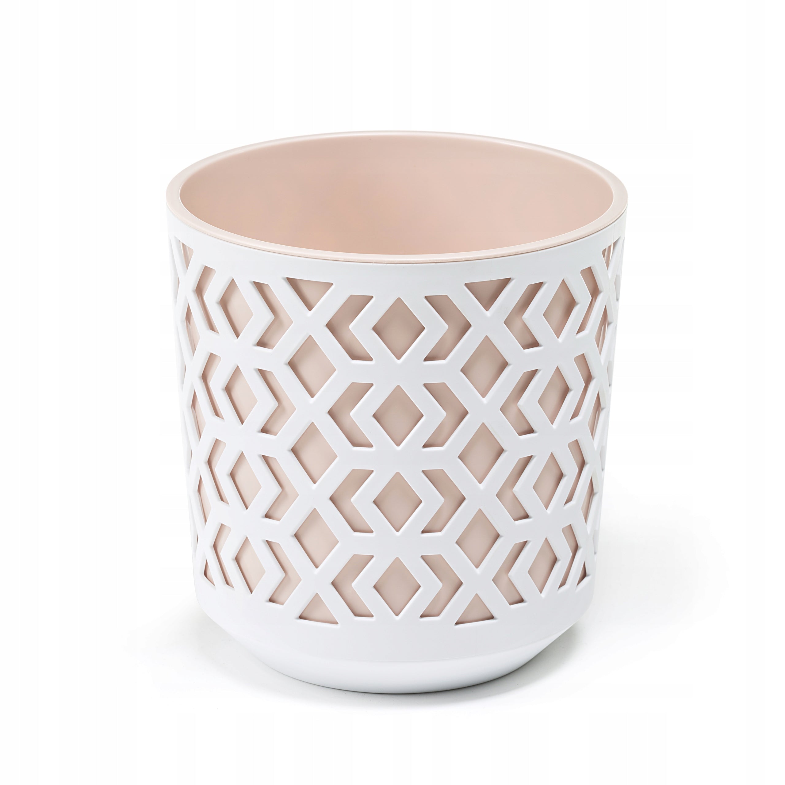 Flower pot for living room Lamela AZTEK d. 19,5cm col. BLACK + WHITE Material synthetic material