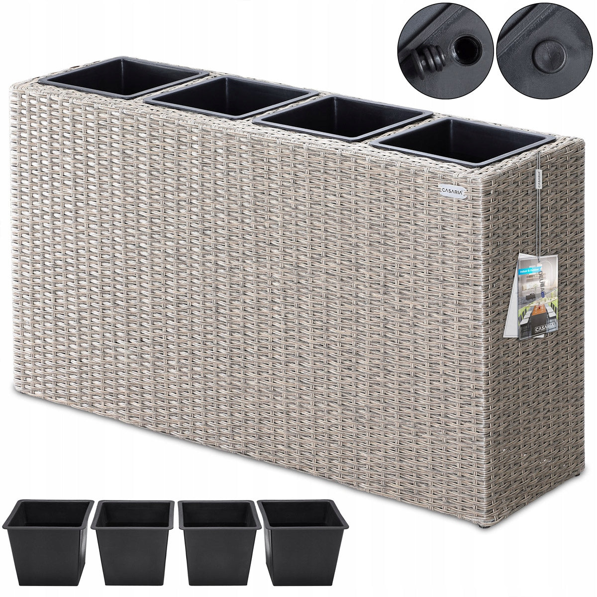 Flower pot garden planters large for balcony terraces rattan pots Length 95 cm
