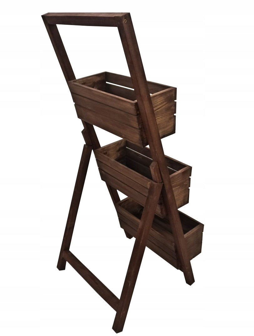 Flowerbed Cascading Flower Stand Triple Brown + 3 Refills Manufacturer code Kwietnik na kwiaty z 3 doniczkami - ZESTAW