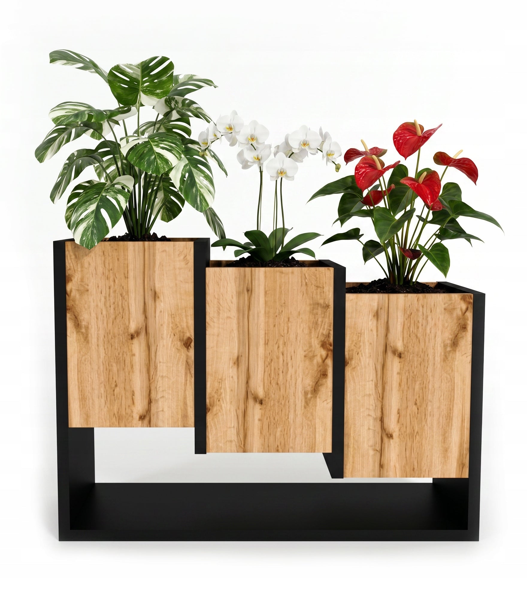 Flowerbed Standing Wooden Flower Stand loft Oak Wotan 46x64cm Manufacturer code KWIETNIK_KARO_K_WOTAN