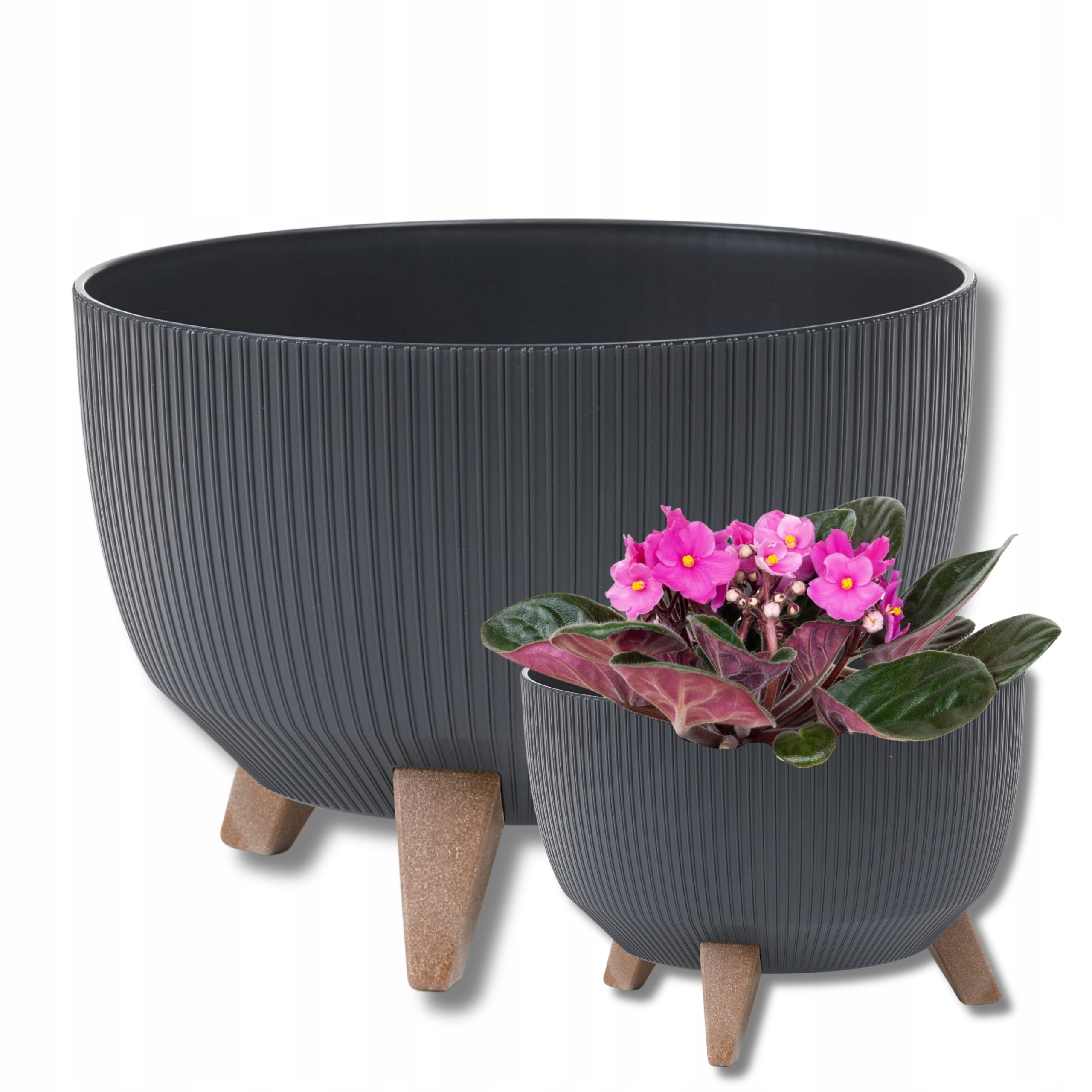 Flowerpot Bowl ROMA JUMPER eco recycled dia. 24cm, ANTHRACITE color
