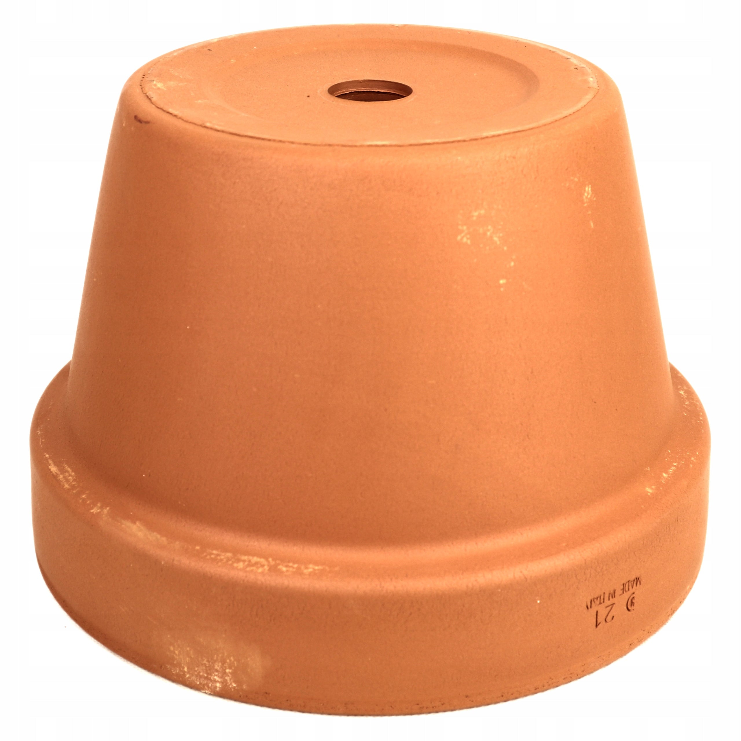 Flowerpot Ceramic Bowl Terracotta 21cm MEZZO Low Italian Traditional Product height 15.2 cm