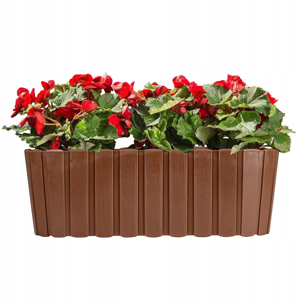 Flowerpot for balustrade, balcony, terrace, brown, balcony balustrade, 40 cm Product width 21.2 cm