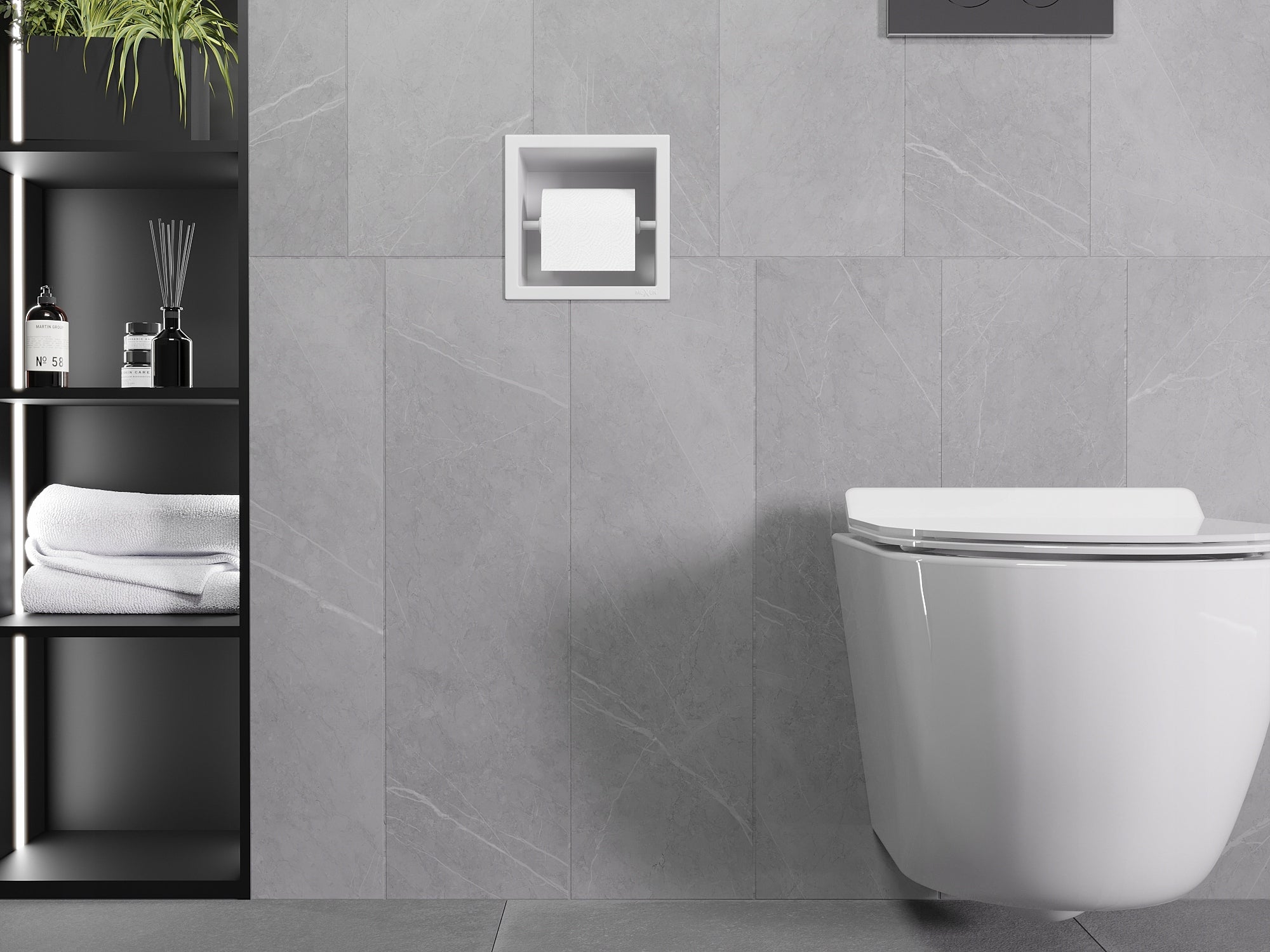 Flush Mount Toilet Paper Holder Mexen X-Wall-P white Brand Mexen