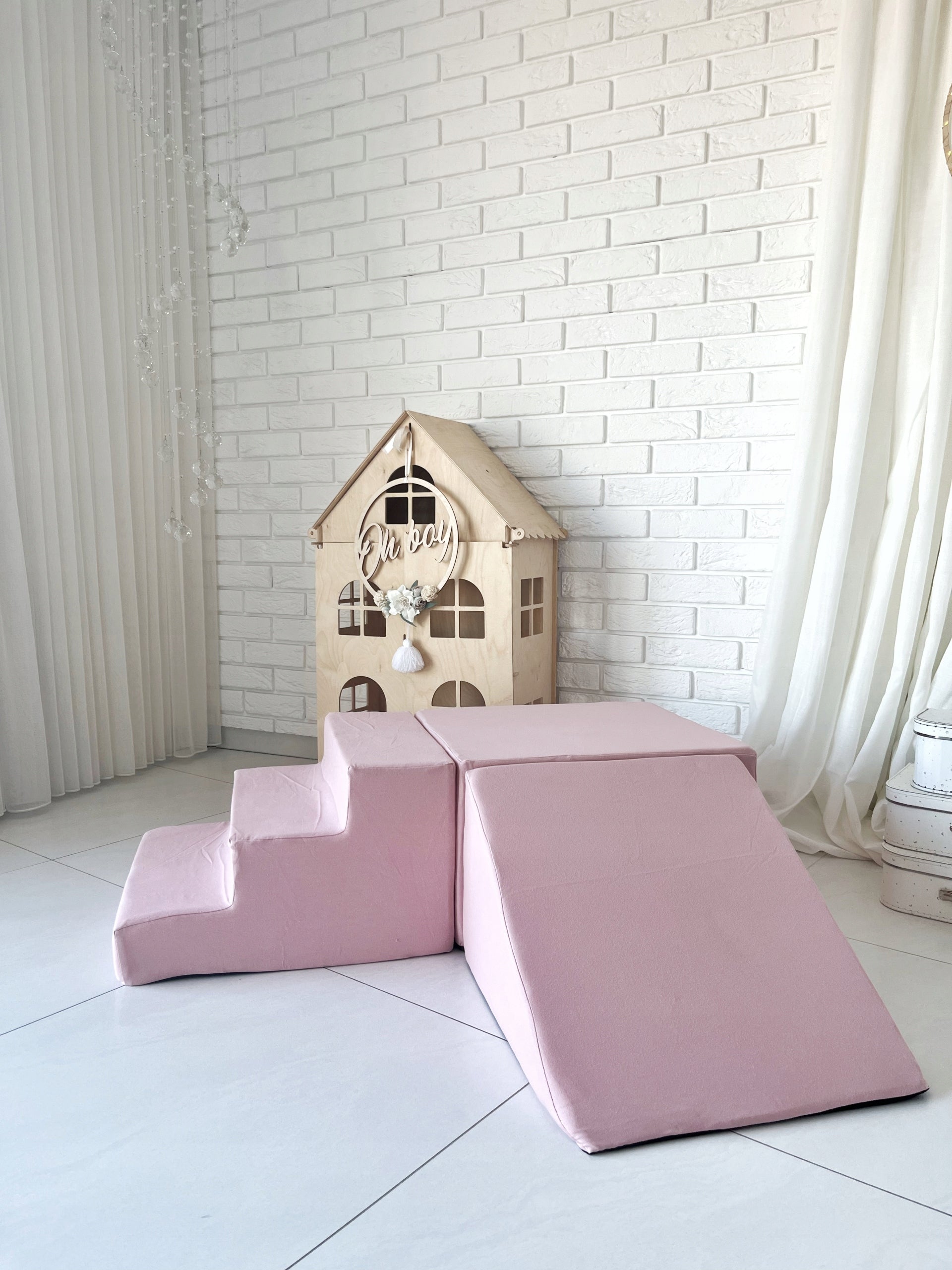 Foam 3 piece square toys MONIO- Powder pink Brand Monio for Kids