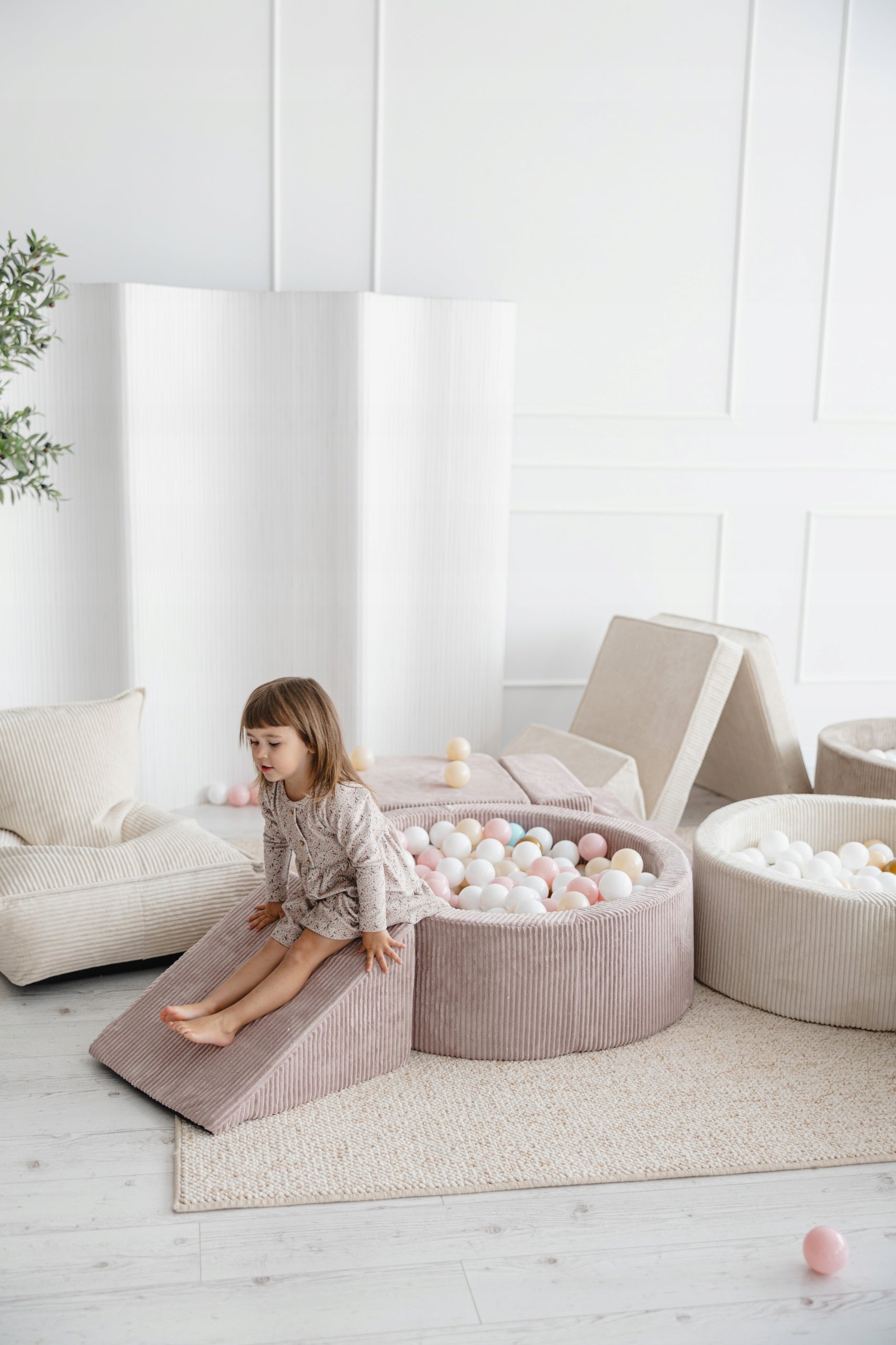 Foam 3 piece square toys - corduroy beige Gender boys girls