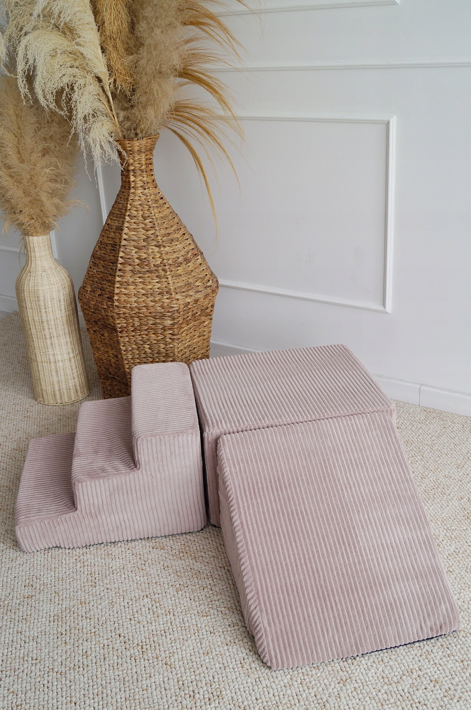 Foam 3 piece square toys - corduroy dirty pink Manufacturer code foam-play-3el-corduroy-dirtypink
