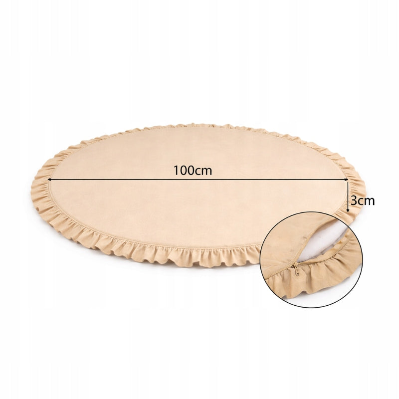 Foam Play Mat Round 100 cm / 3 cm MIMII for children Beige Product width 100 cm