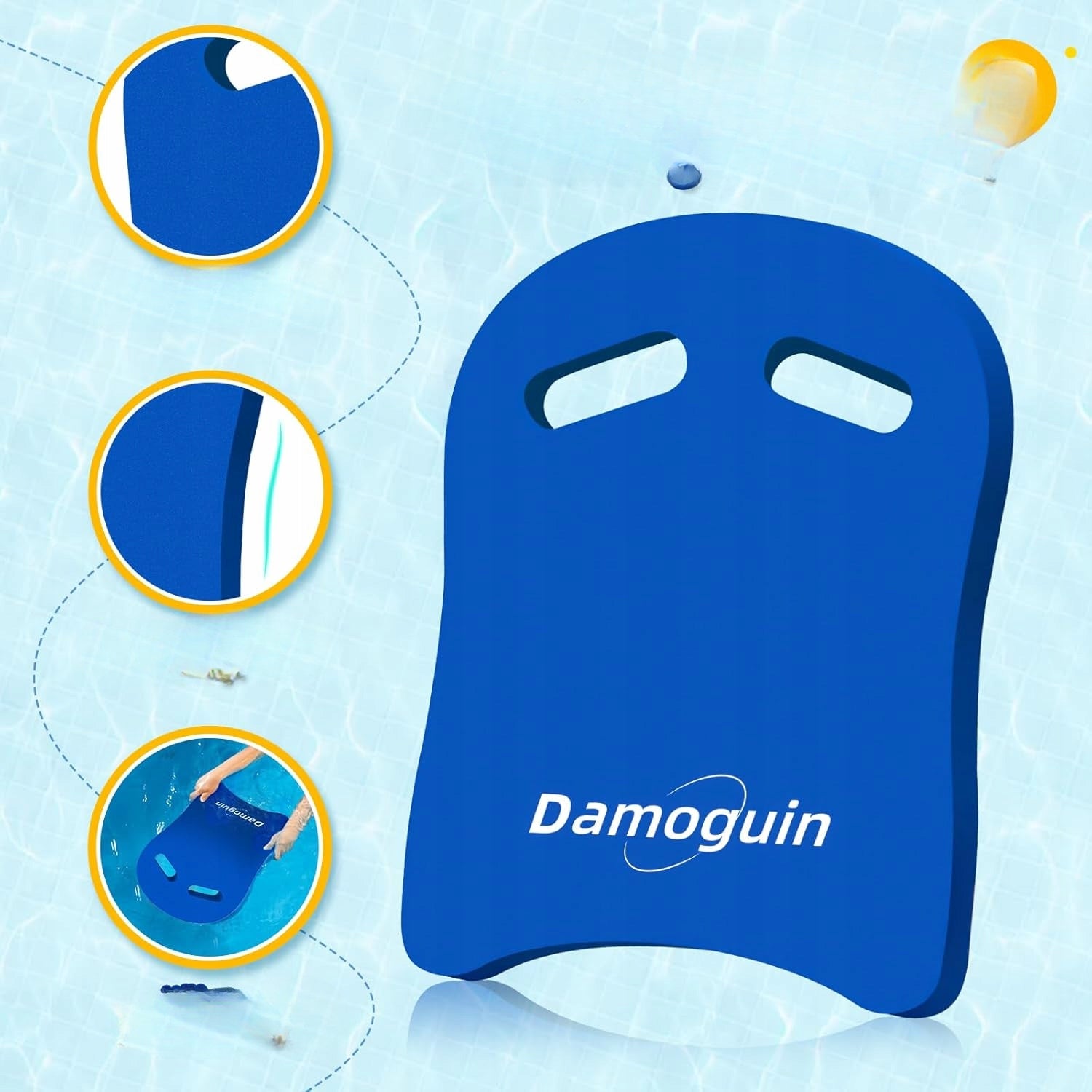 Foam Swimming Board for Swimming Pool Learning Lightweight with Hole Blue Manufacturer code Deska do pływania piankowa do nauki na basen