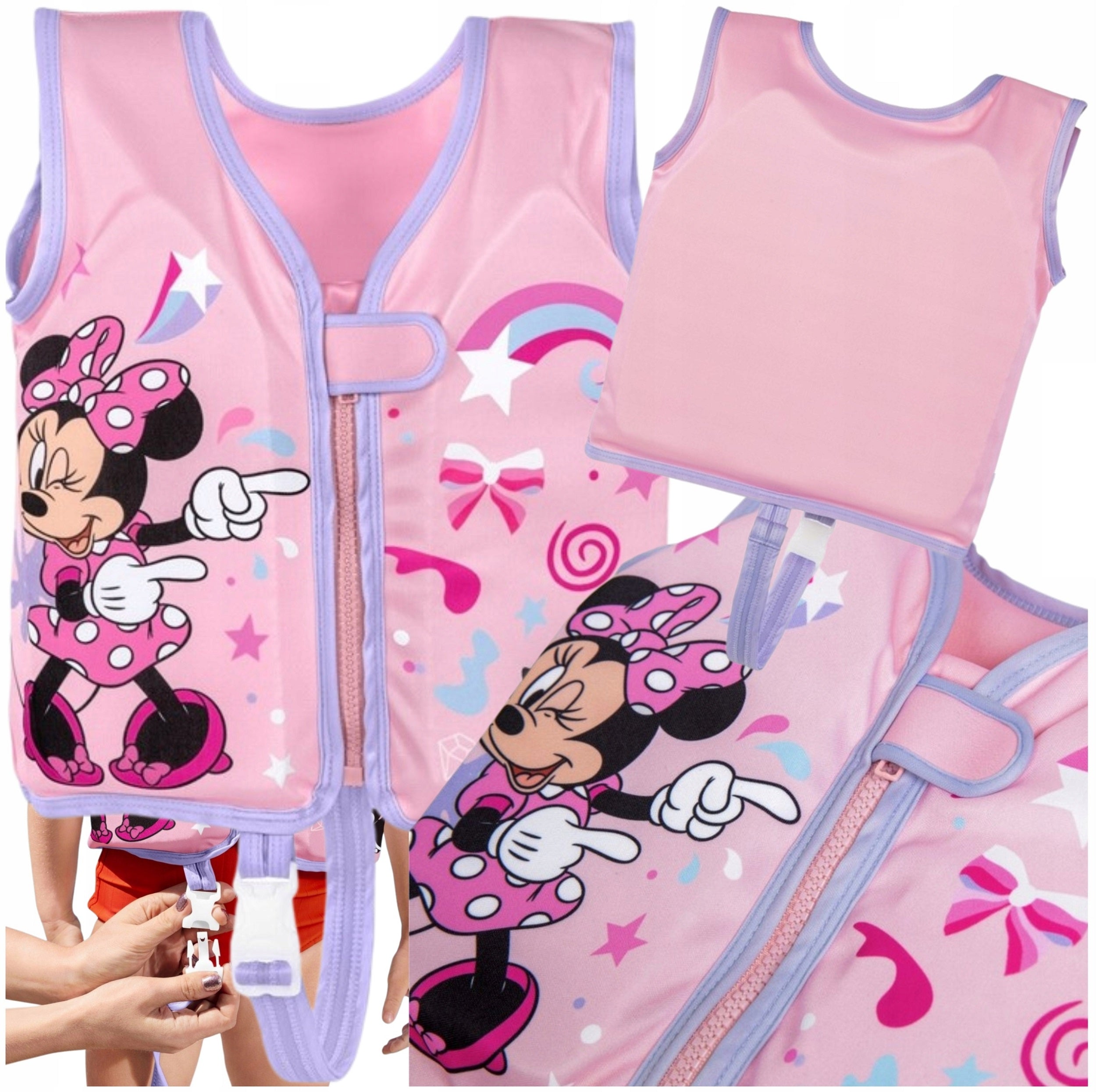 Foam VEST FOR LEARNING TO SWIM does not sink MINNIE MOUSE fastened