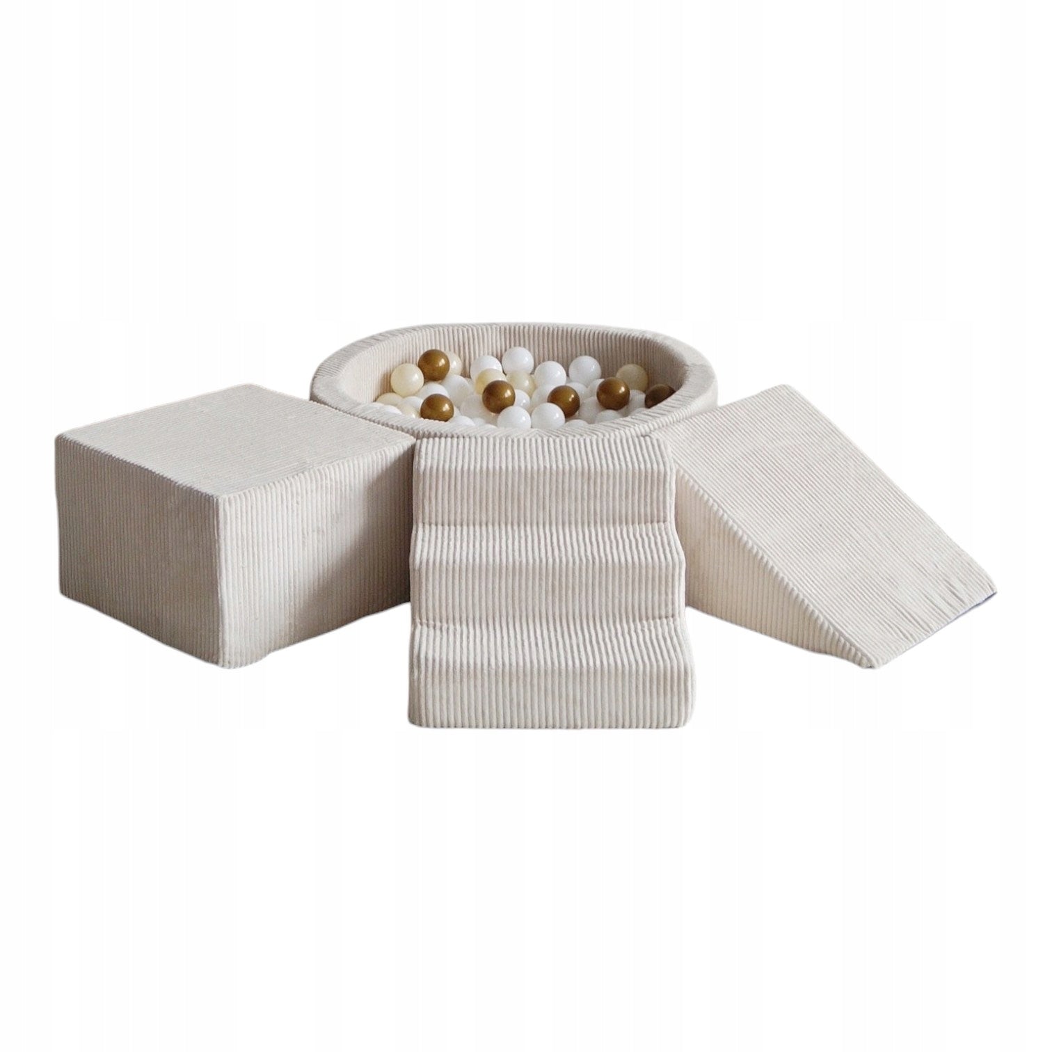 Foam set with pool 30x90/200pcs balls - corduroy cream - ANY MIX