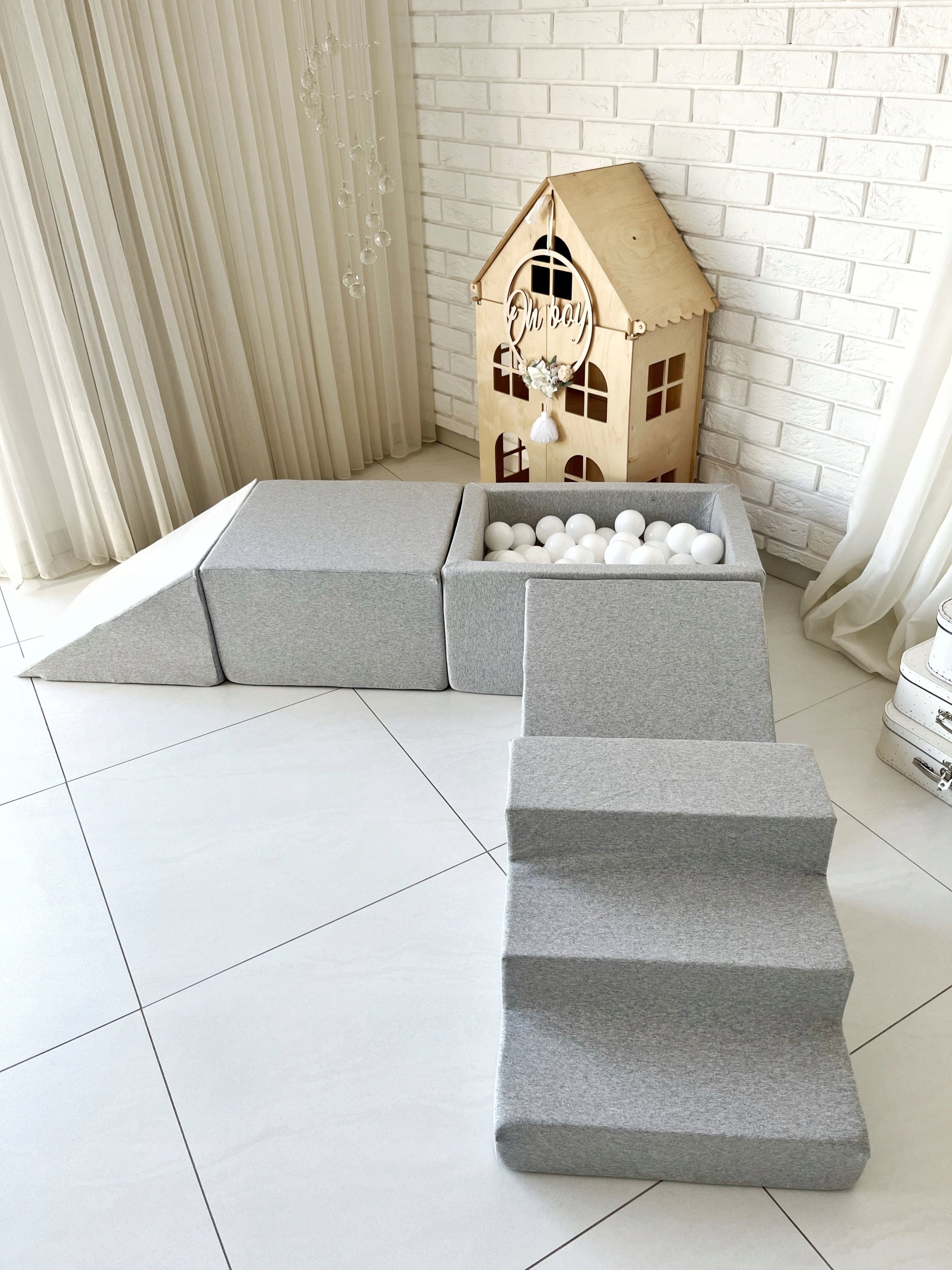 Foam square toys MONIO - light grey - ANY MIX Brand Monio for Kids