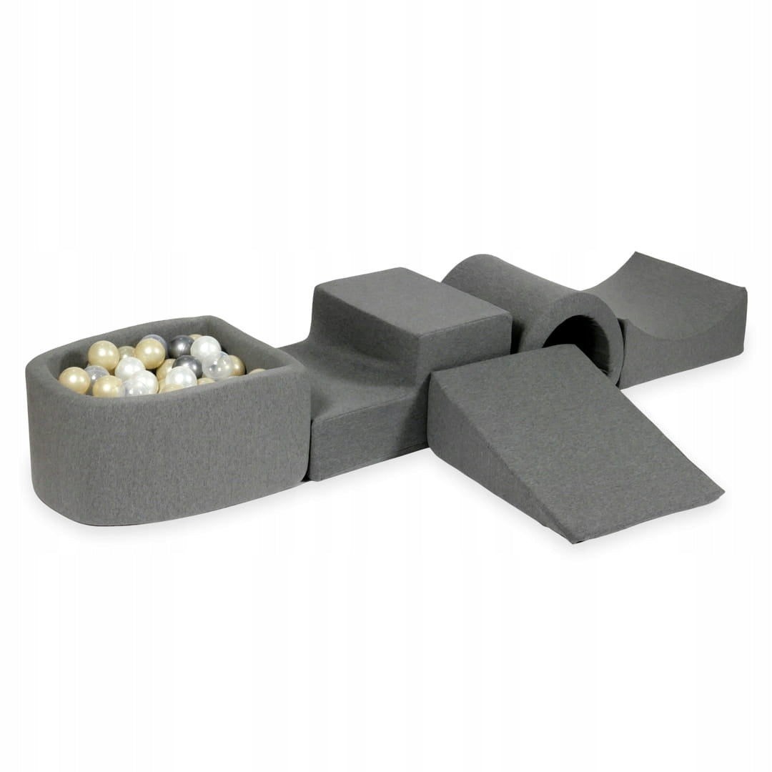 Foam square toys with bridge, micro grey pool