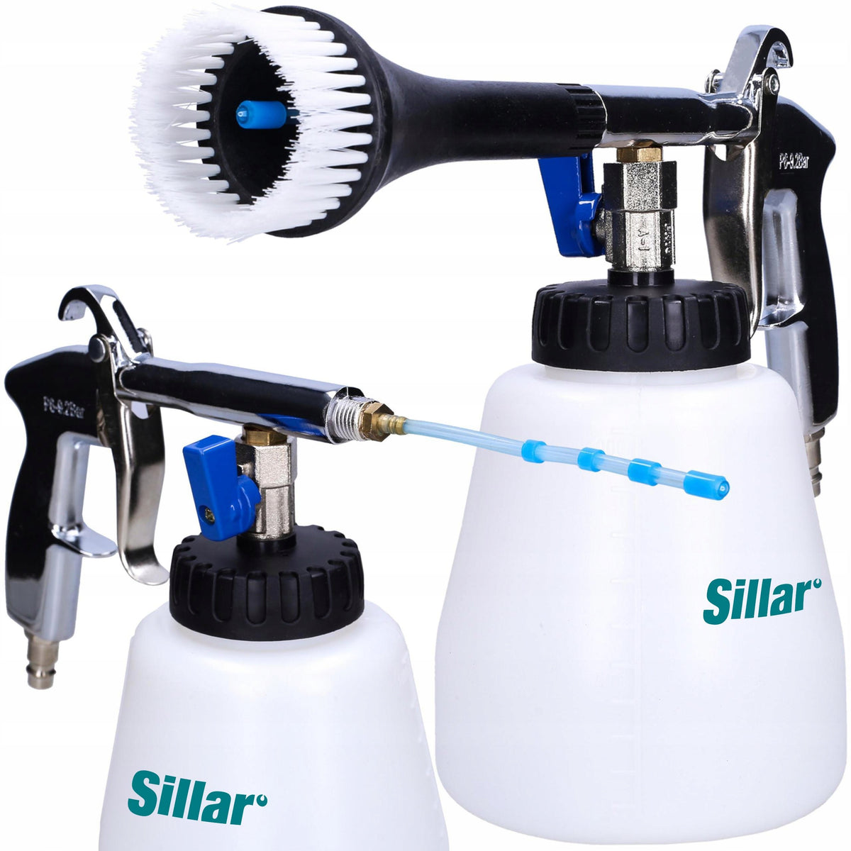 Foaming gun for washing pneumatic upholstery for compressor