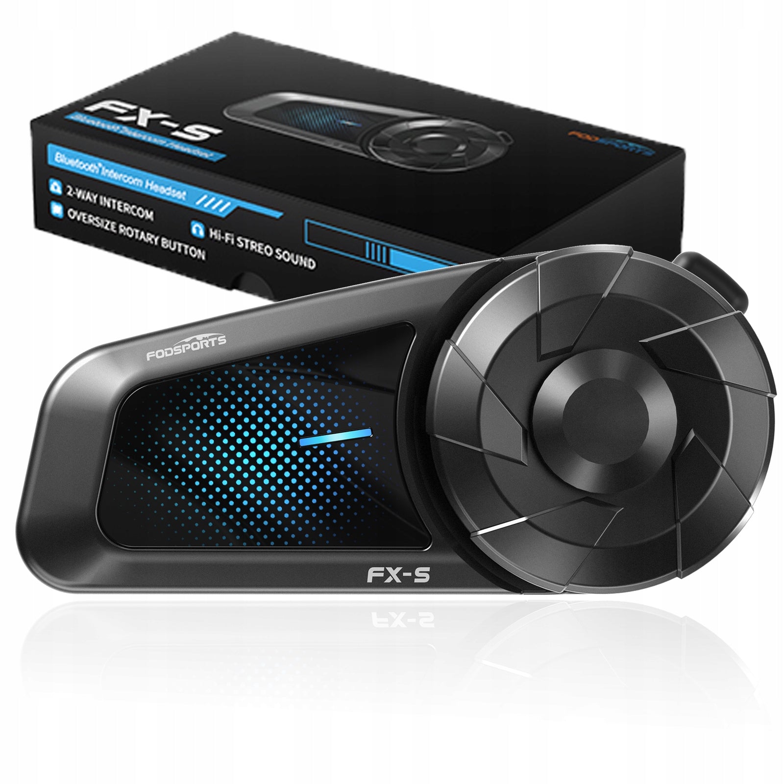 Fodsports FX-S Motorcycle Intercom BT5.4 for 2 Motorcyclist,1km+Waterproof