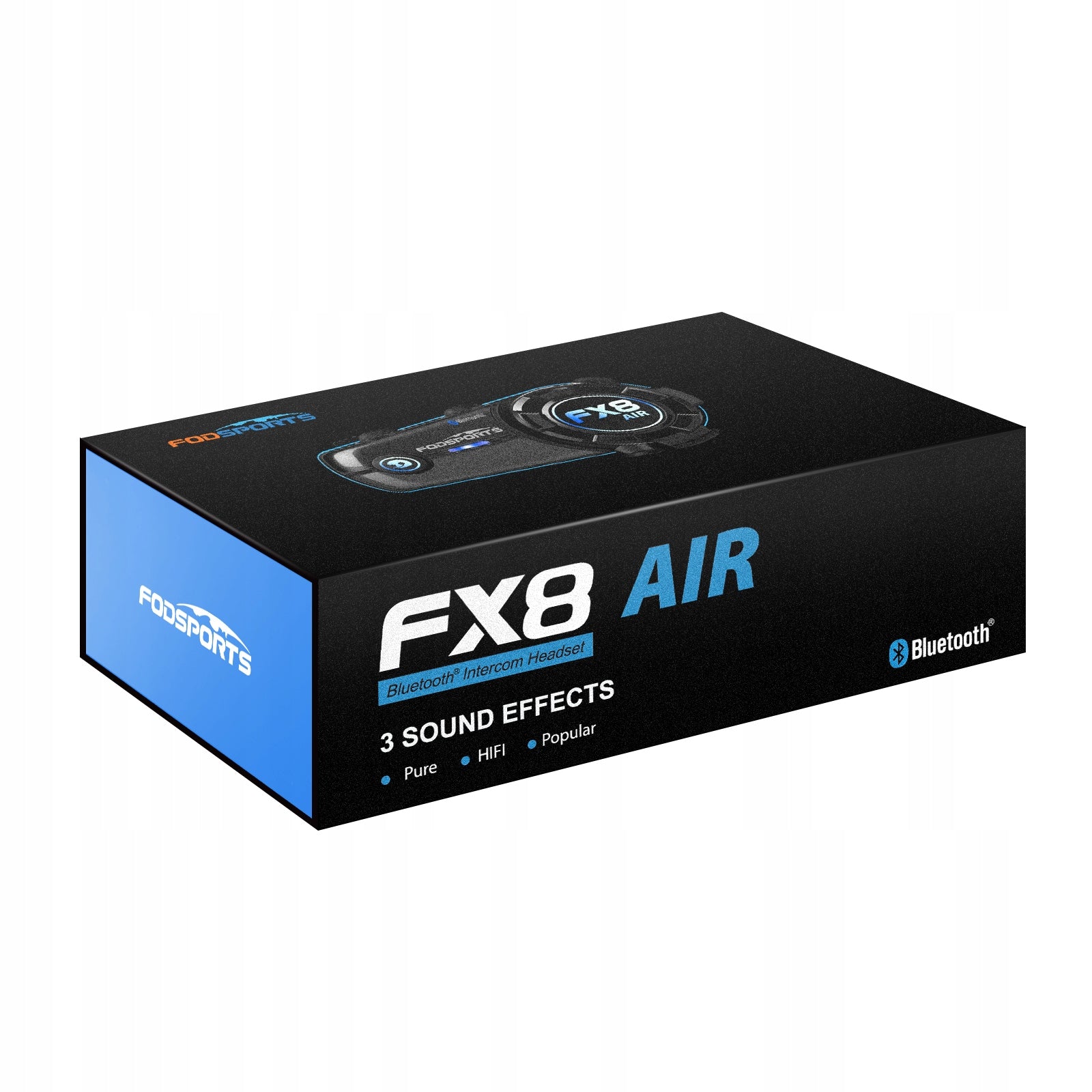 Fodsports FX8 Air Motorcycle Intercom for 4-Person 1200m, FM Radio,Music Manufacturer FODSPORTS