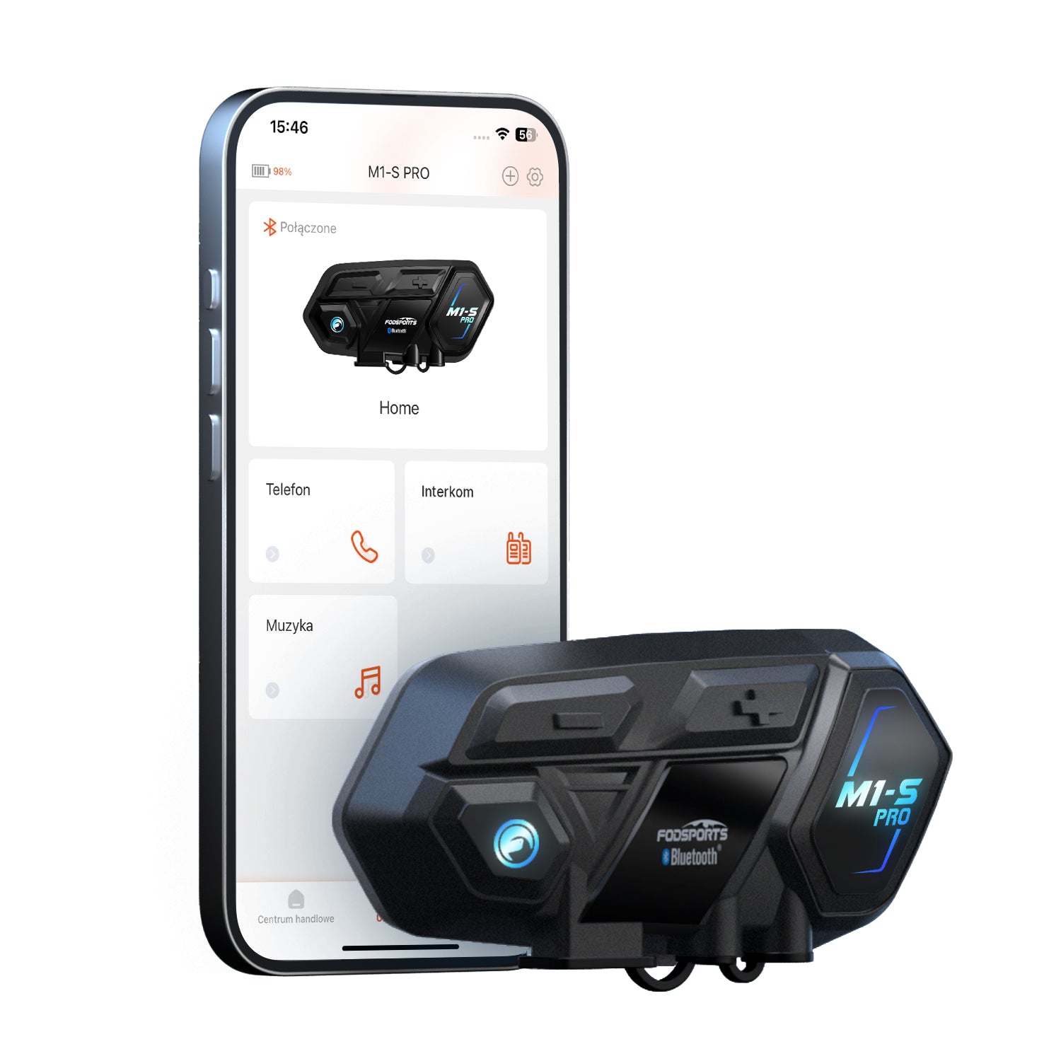 Fodsports M1-S Pro Motorcycle Intercom BT5.4,10 osób 2000m+APP Connect Packaging status original