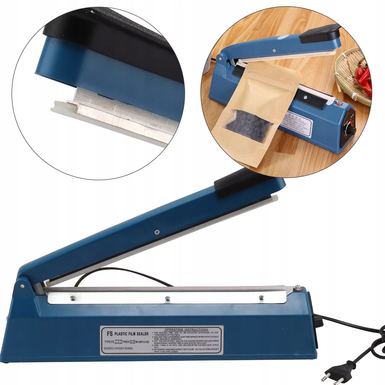 Foil Welding Machine Packing Machine 300mm 2mm For Packing Time Adjustment Slim Dominant color blue