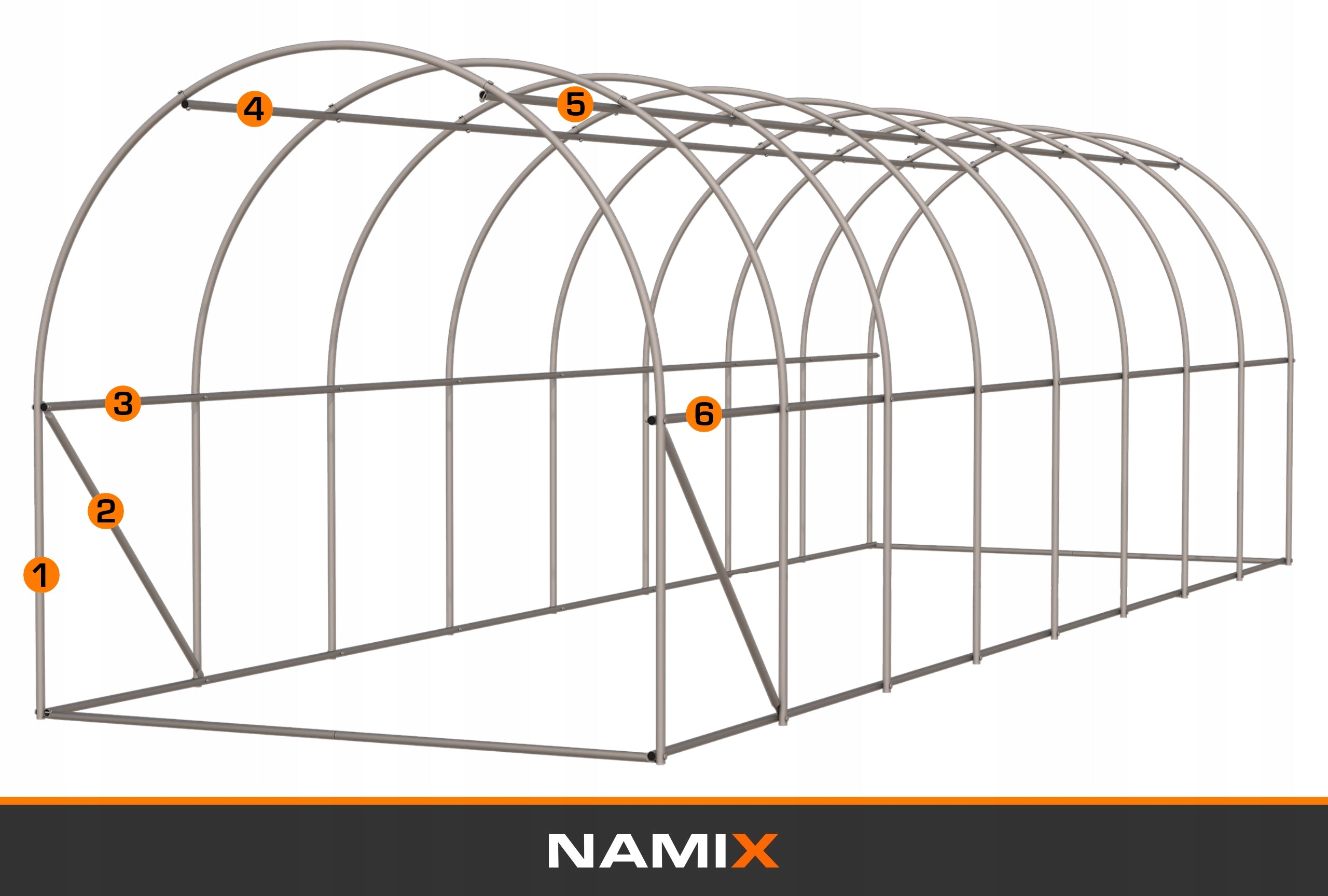 Foil tunnel greenhouse 3x8 m 24m² height 2,5m Manufacturer code 5906063845433