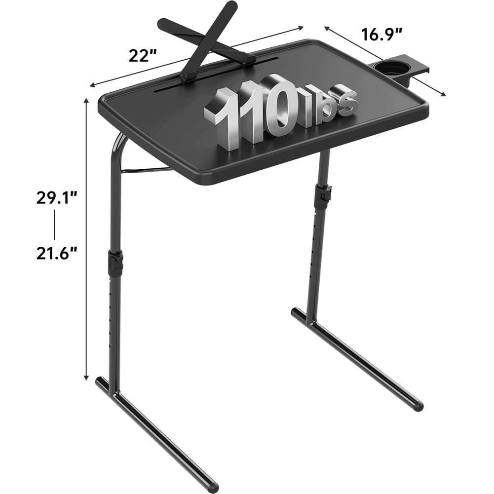 Foldable Adjustable Desk 56x43cm Tiltable Top Metal Frame Cup Holder Brand no brand