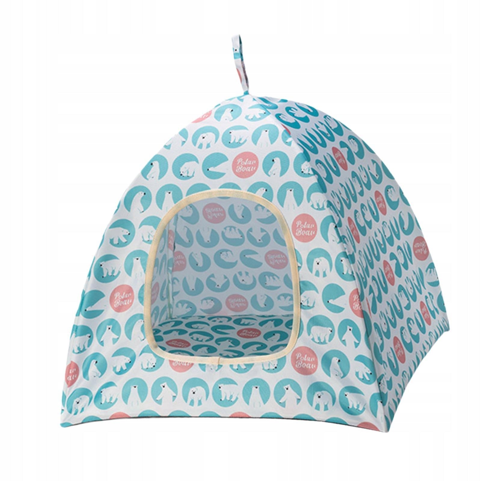 Foldable Cat Tent Portable Summer Semi Enclosed Rest and Play S Blue
