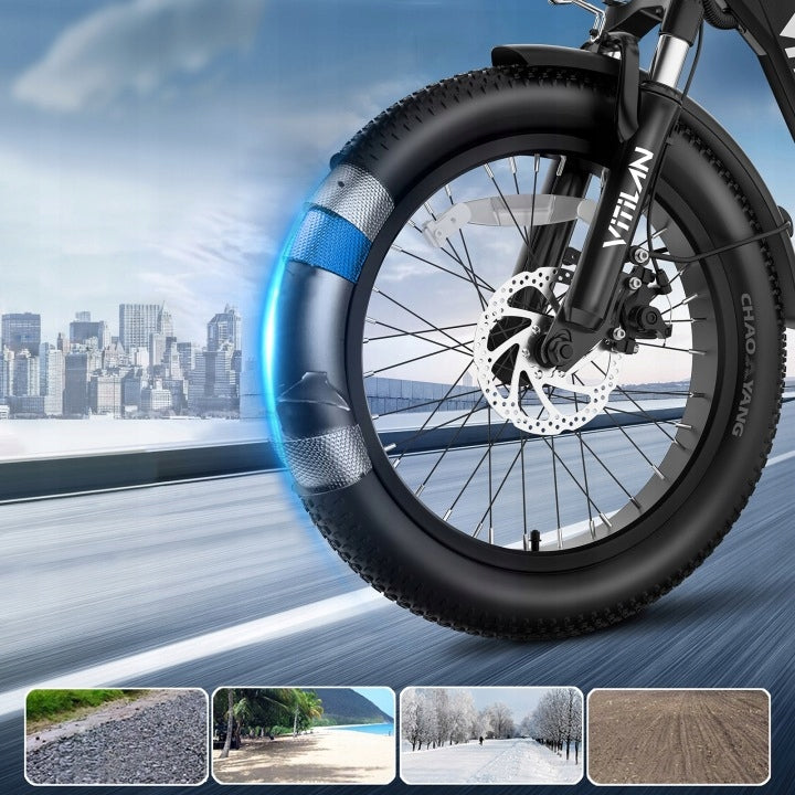 Foldable Electric Vehicle VITILAN U3 750W 48V 13AH 45KM/H 20“ black PL Brand Vitilan