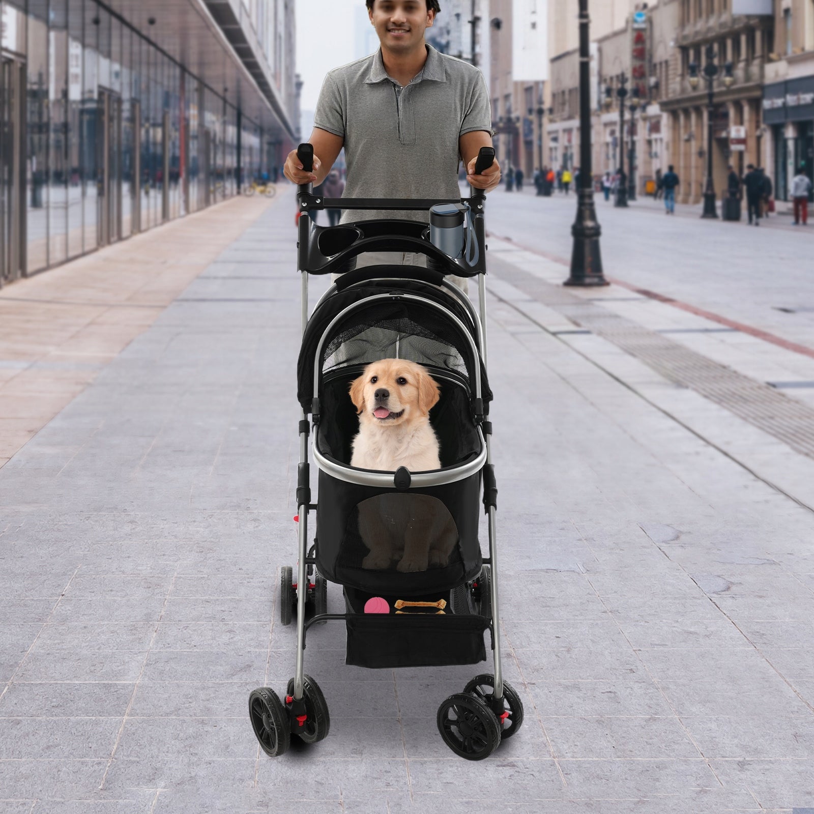 Foldable Pet Trolley Foldable Multifunction Pet Stroller for Cat& Dog Manufacturer code Foldable Pet Trolley