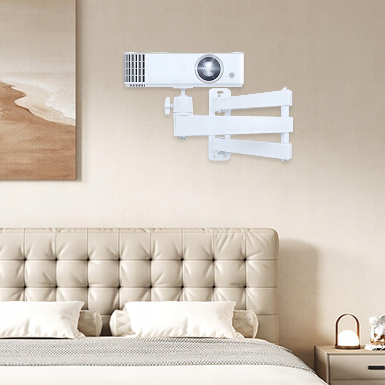 Foldable Projector Wall Mount, Projector Shelf, Space Saving Sturdy Metal S