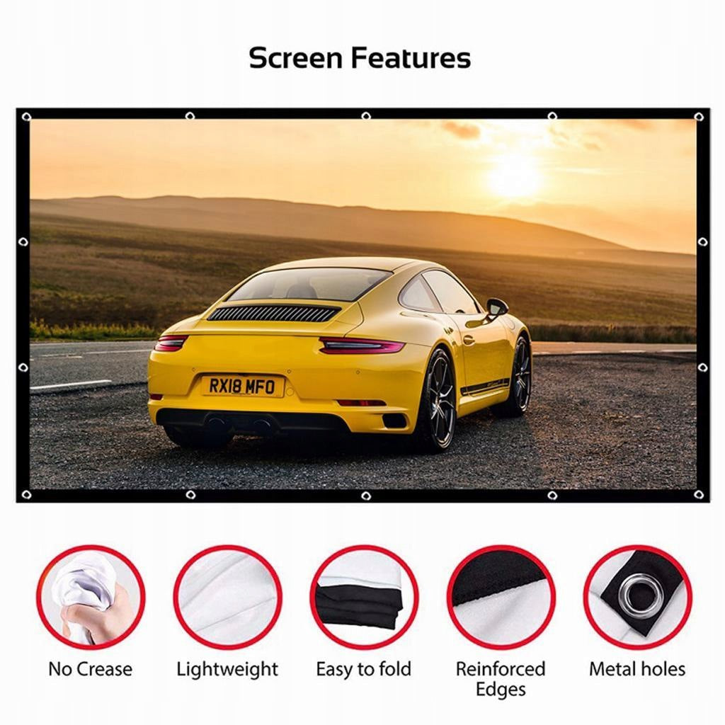 Foldable Screen for 50 150 inch Model Anti-Crease Projection Movies Screen for Home