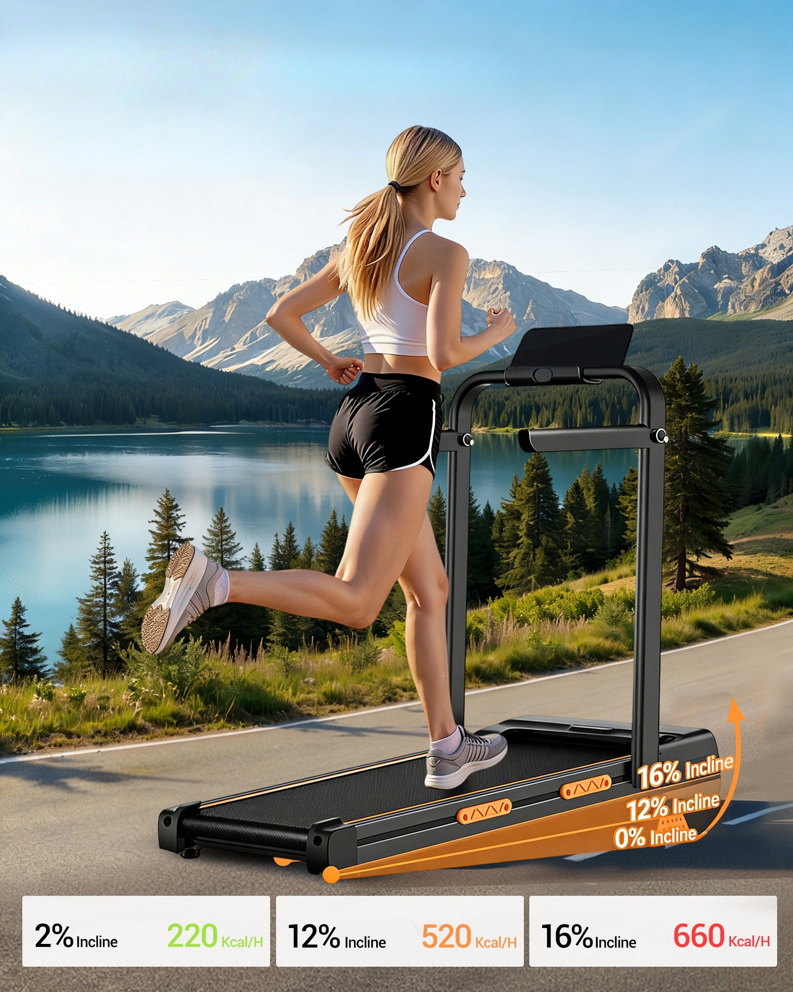 Foldable Treadmill for Home Use 12 km/h Maximum user weight 136 kg