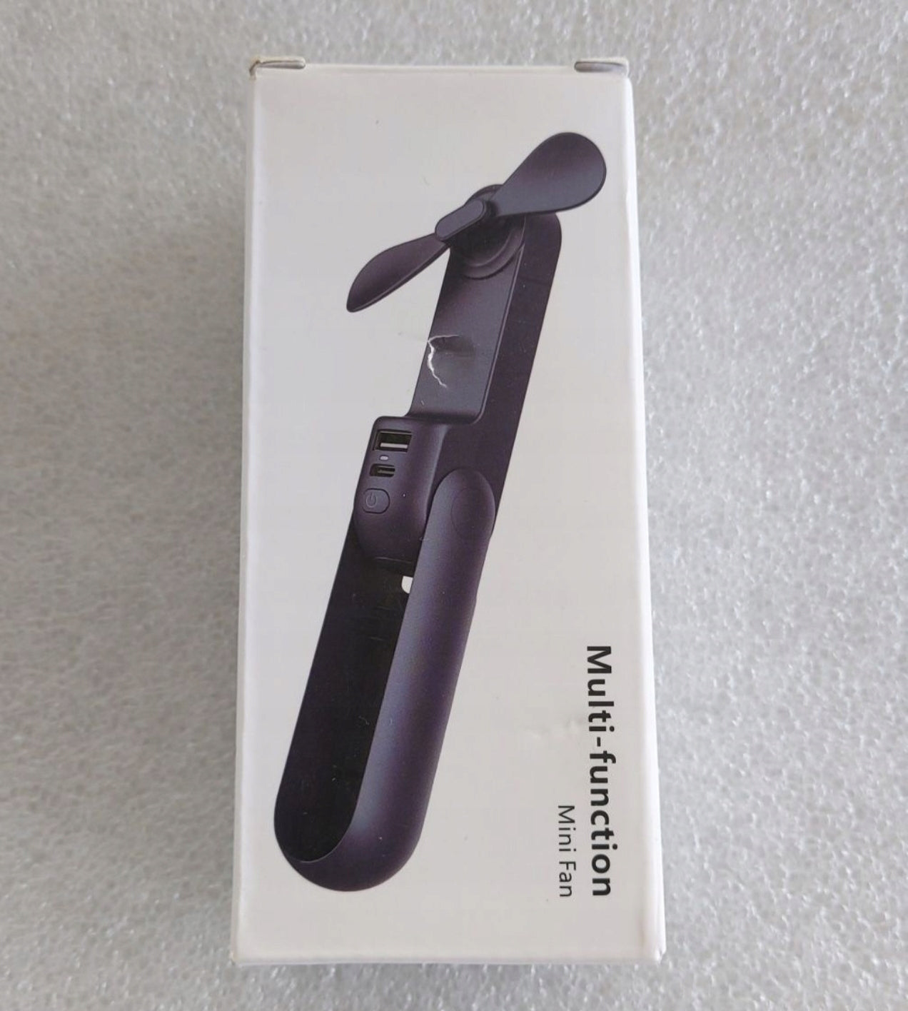 Foldable handheld fan with powerbank white 3 levels USB-C 4800mAh Dominant color white