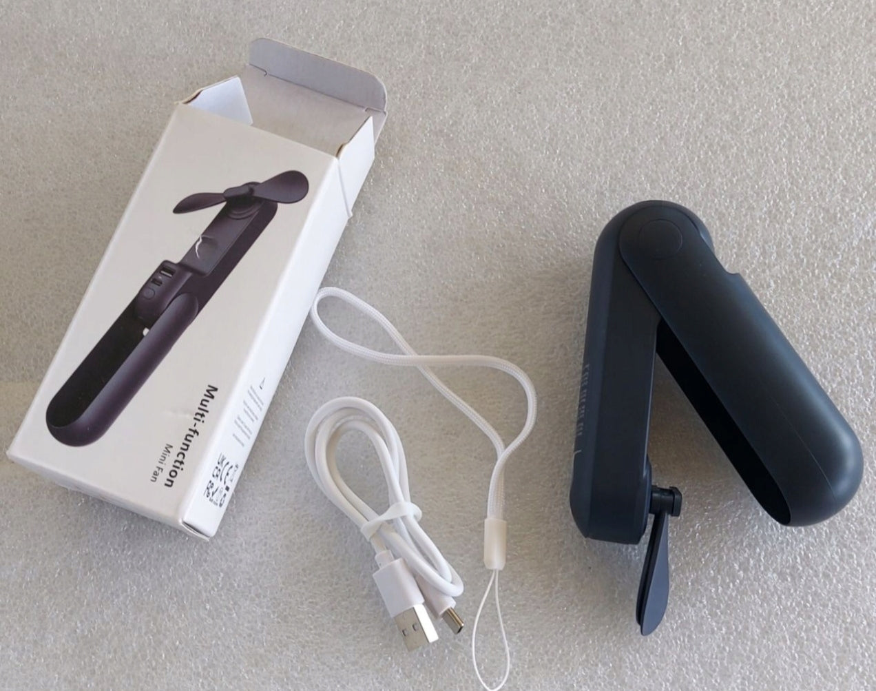 Foldable handheld fan with powerbank white 3 levels USB-C 4800mAh Fan type mini