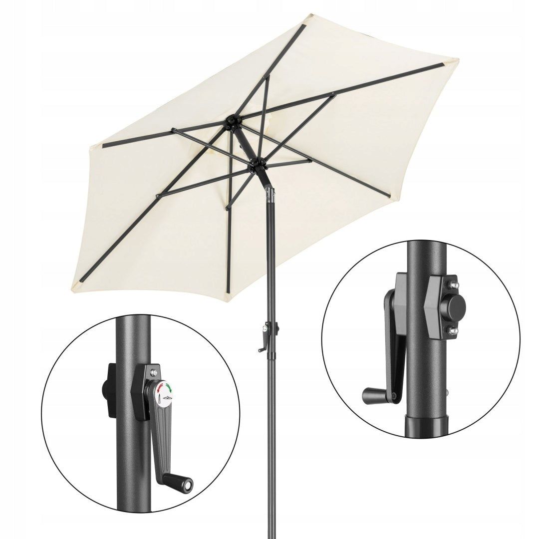 Folding Balcony Garden Umbrella Adjustable 200cm Beige 50UV Bauerkraf Packaging status original