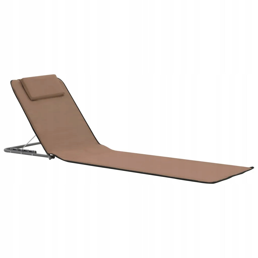 Folding Beach Mats, 2 Pack, Steel and Fabric, Brown Brand no brand