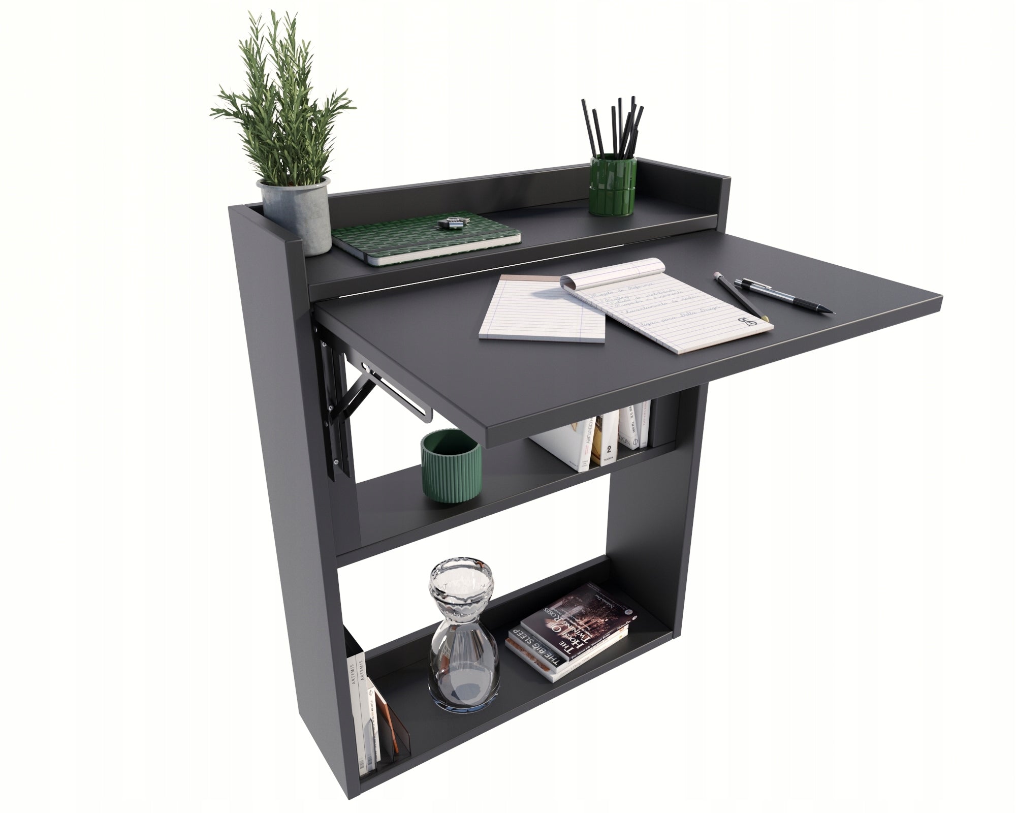 Folding Desk Black Wall Desk for Office Living Room MK Brand Per La Vita