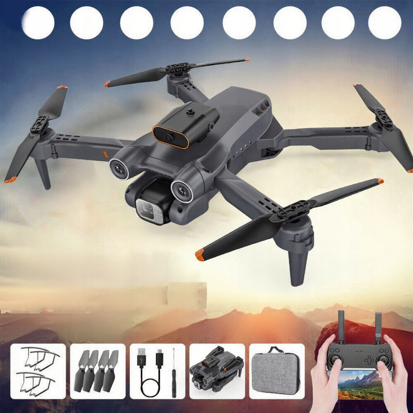 Folding Drone with 720P Camera and Obstacle Avoidance Function, Four-axis Model Dron