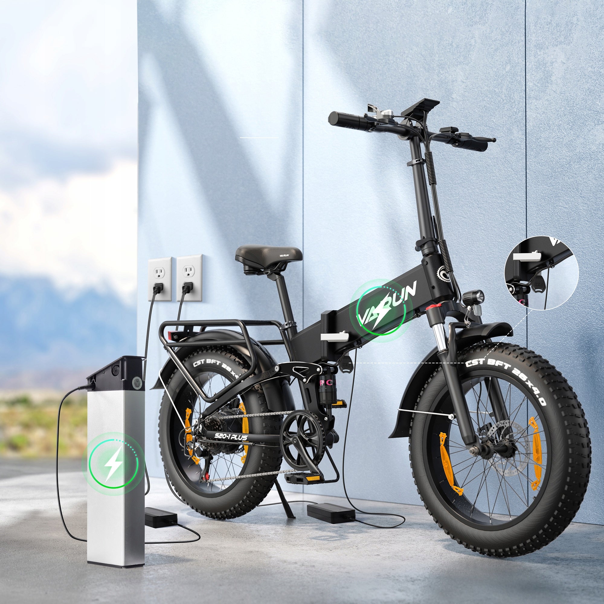 Folding Electric Bike VARUN 20x4'' 48V 13AH 250W 120HP Male/Women's Brand Varun