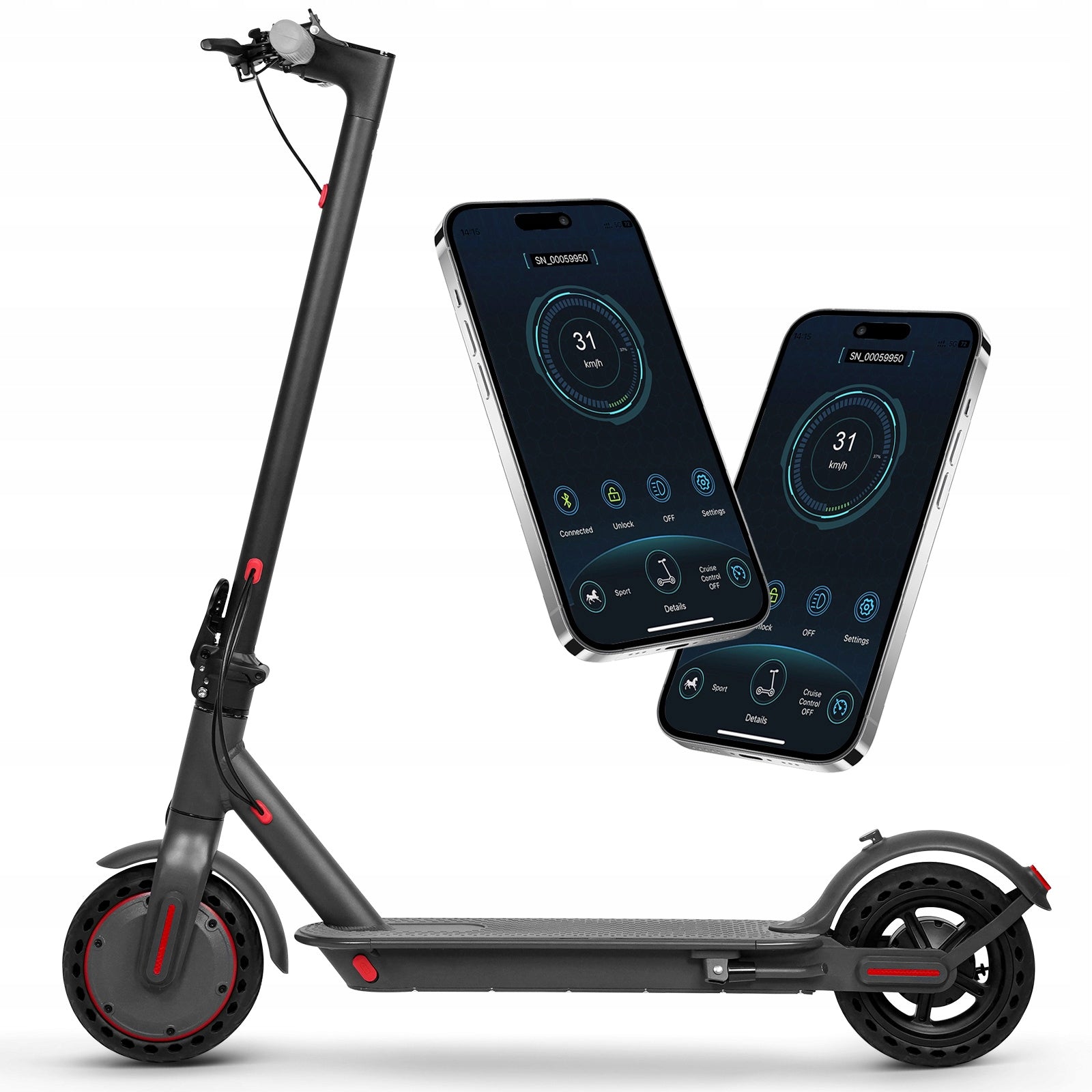 Folding Electric Scooter 350W 36V 35KM 8.5“ + APP