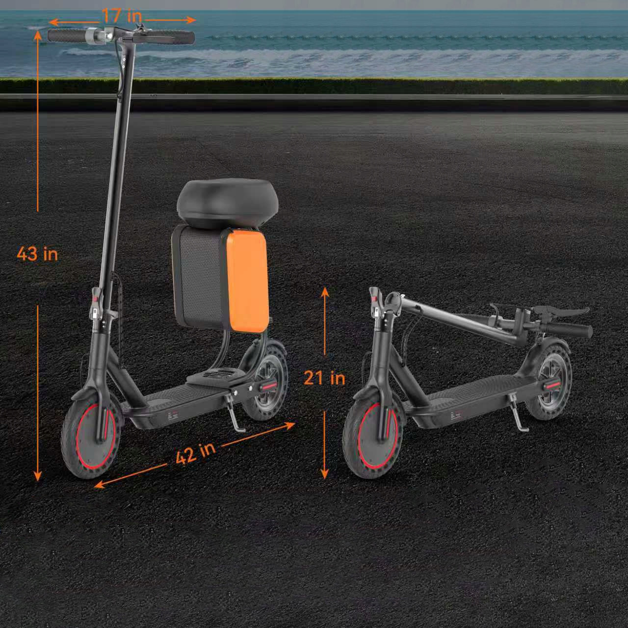 Folding Electric Scooter AOVOPRO TX01XB 350W 20km/h 25KM + 11L Seat Bag APP Color black