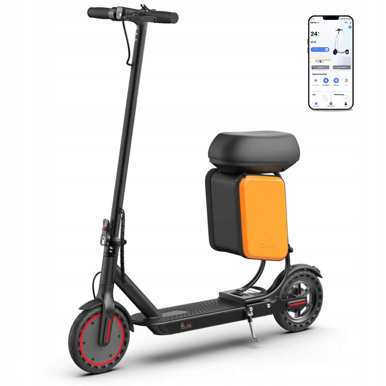 Folding Electric Scooter AOVOPRO TX01XB 350W 20km/h 25KM + 11L Seat Bag APP