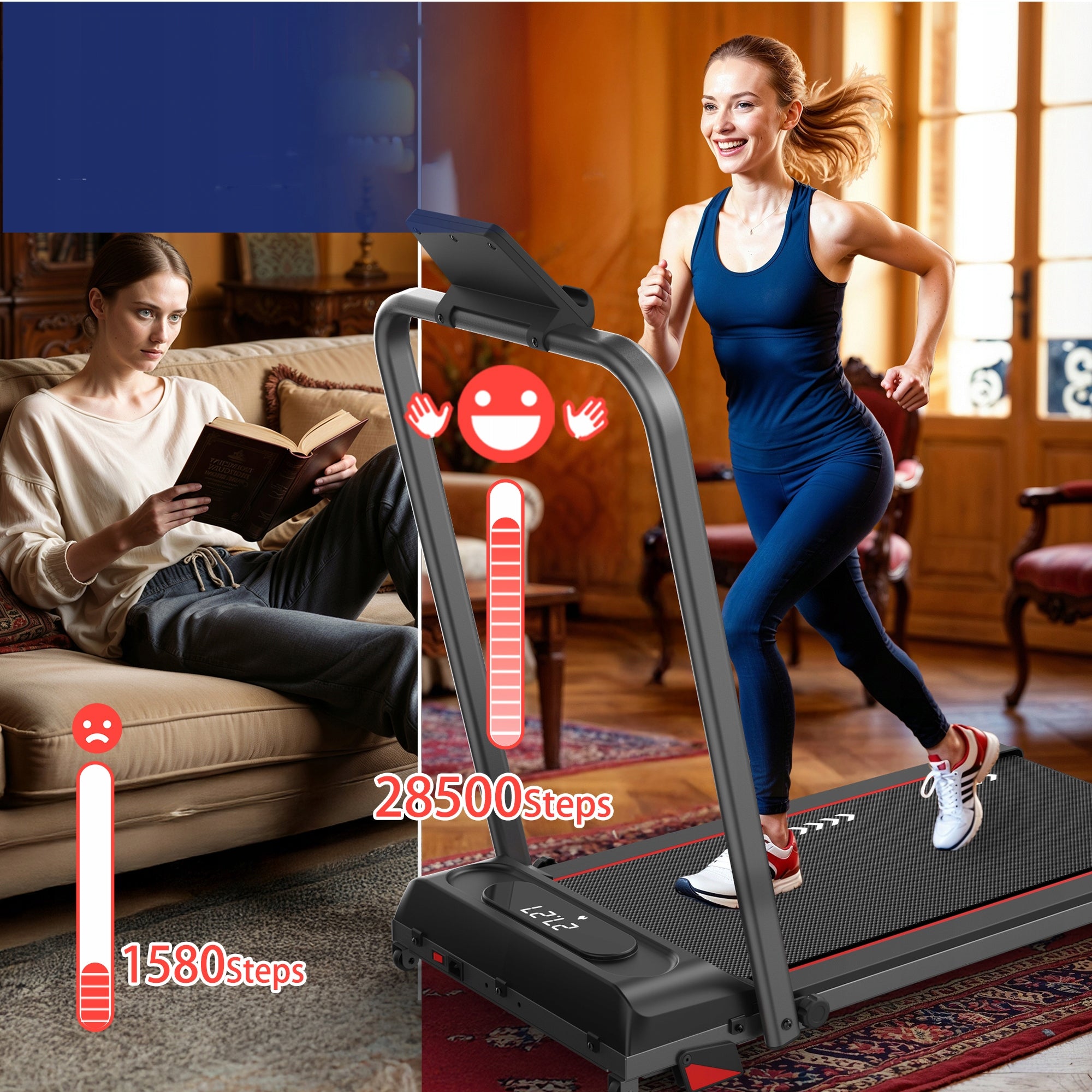 Folding Electric Treadmill 100kg 10km/h + Remote Control Power 2.5 HP