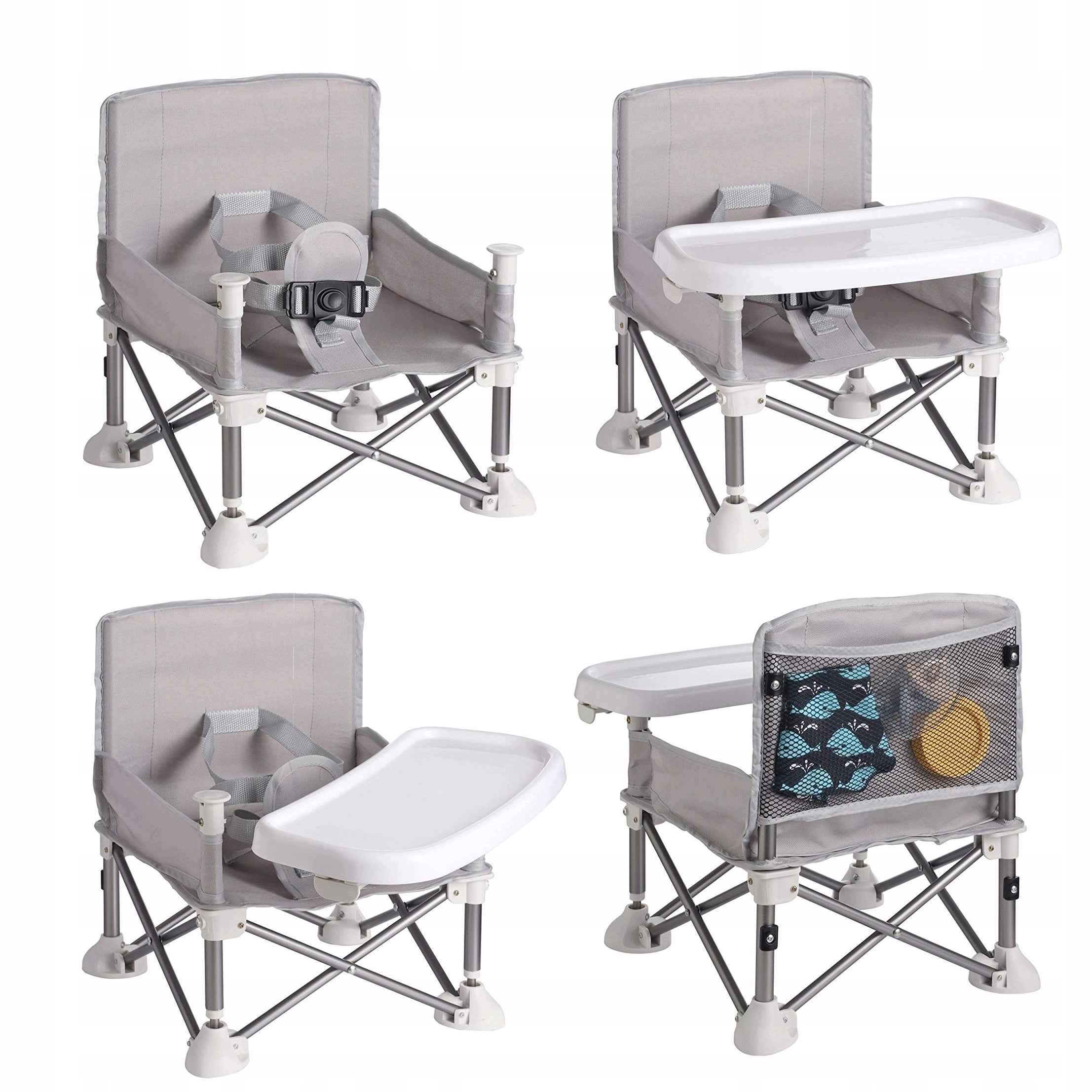 Folding Feeding Chair, Infant and Toddler Highchair, Grey Brand no brand