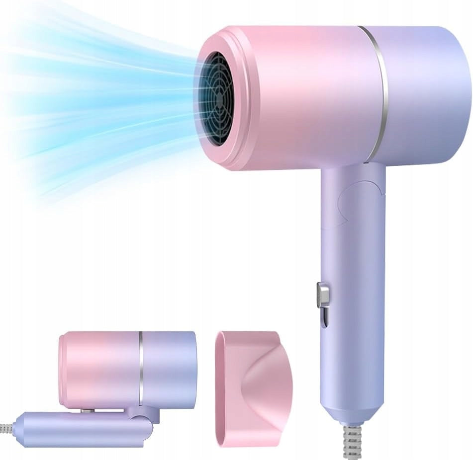 Folding Hair Dryer 800W – Ionization, Gradient Color